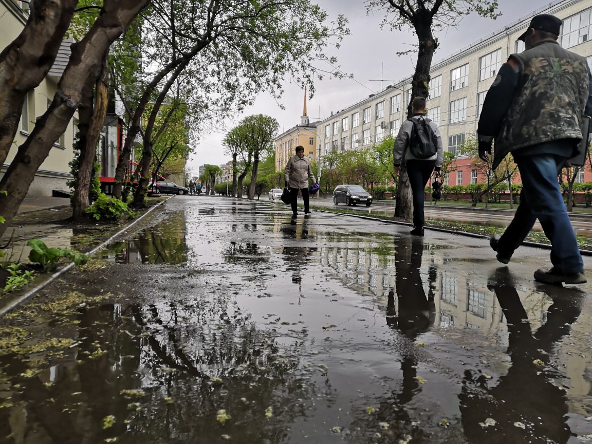 Красноярск прошёл первое в этом году испытание ливнем