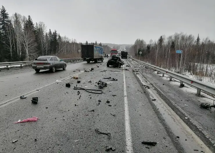 В Красноярском крае два человека погибли в ДТП с грузовиком